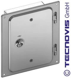 Edelstahlkamintüre 210x140mm Mit Schiebestutzen Schräg L 60 Mm