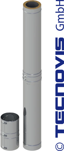 Längenelement 2 Mtr (für Bis 5 Mtr Freikragender Schornstein) H=188 Cm