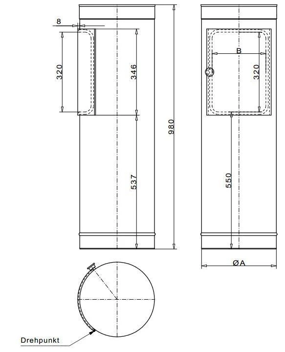 Einwurfschacht Mit DesignTüre, Länge 980 Mm 4 Einwurfschacht Mit DesignTüre, Länge 980 Mm – Bild 2